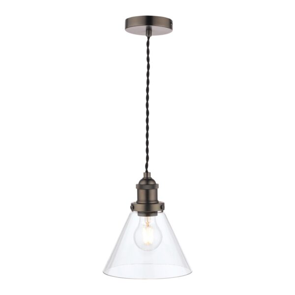 Laura Ashley Industrial Isaac 1 Light Ceiling Pendant Light in Nickel Finish