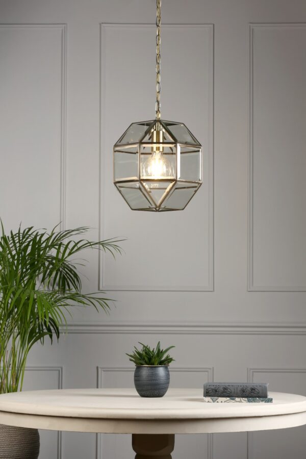 Laura Ashley LA3756159-Q Blackwell Ceiling Pendant Light In Antique Brass Finish