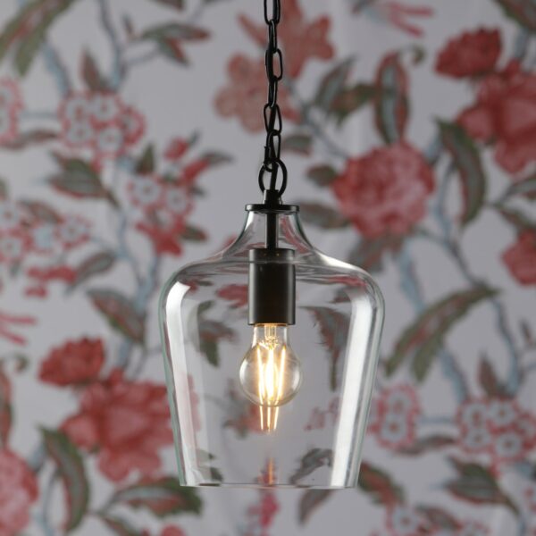 Laura Ashley Ockley Bottle Ceiling Pendant Light In Matt Black Finish LA3756227-Q