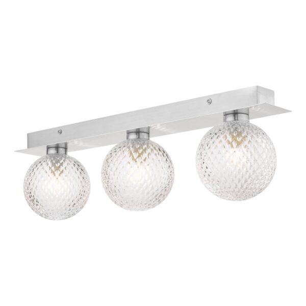 Laura Ashley Prague Bathroom 3 Light Wall Light In Polished Chrome With Glass Shades IP44