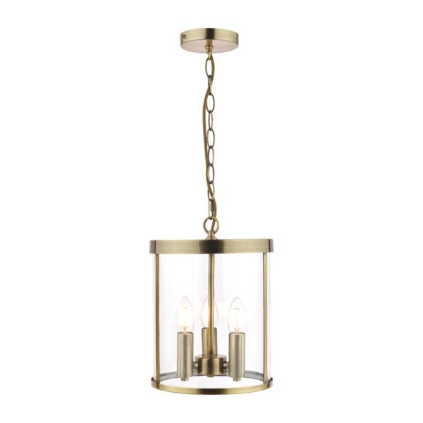 Laura Ashley Selbourne 3 Light Ceiling Lantern In Antique Brass Finish