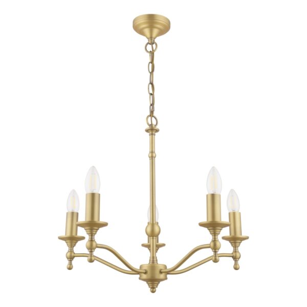 Laura Ashley Ludchurch 5 Light Ceiling Pendant Light In Matt Antique Brass Finish LA3756392-Q