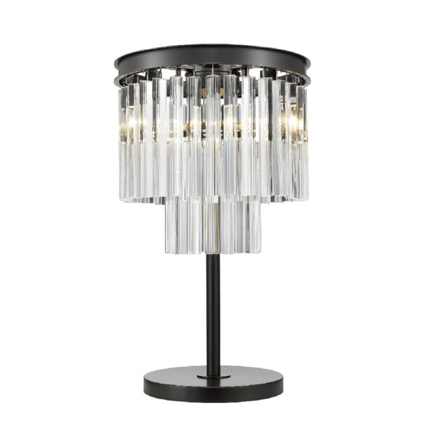 Richmond Hanging Crystal Table Lamp In Black