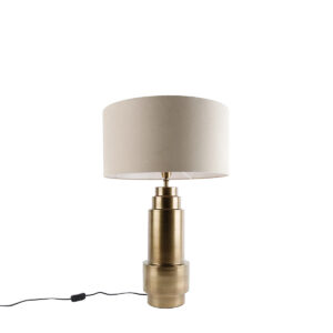 Table Lamp Bronze Fabric Shade Light Brown 50 cm - Bruut