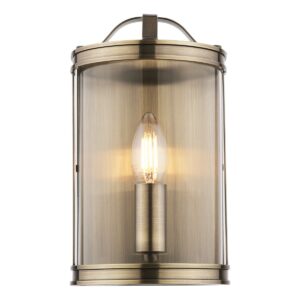 Laura Ashley Harrington Wall Light In Antique Brass With Glass Panel LA3756383-Q