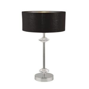 Orleans Chrome Table Lamp With Black Shade And Silver Inner