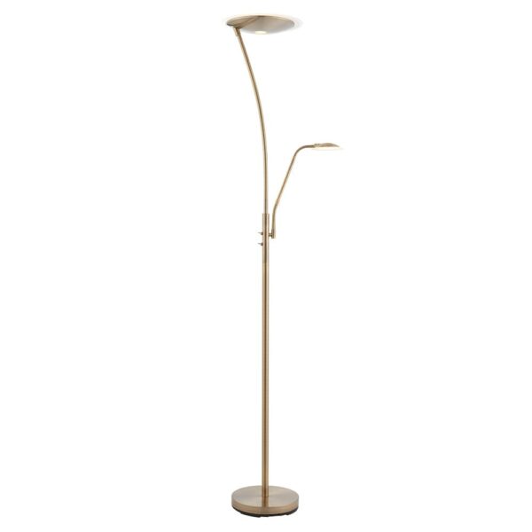 Alassio Glass LED Floor Lamp In Antique Brass