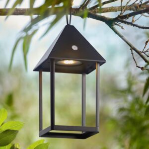 Helotes Metal Small Lantern Table Lamp In Matt Black